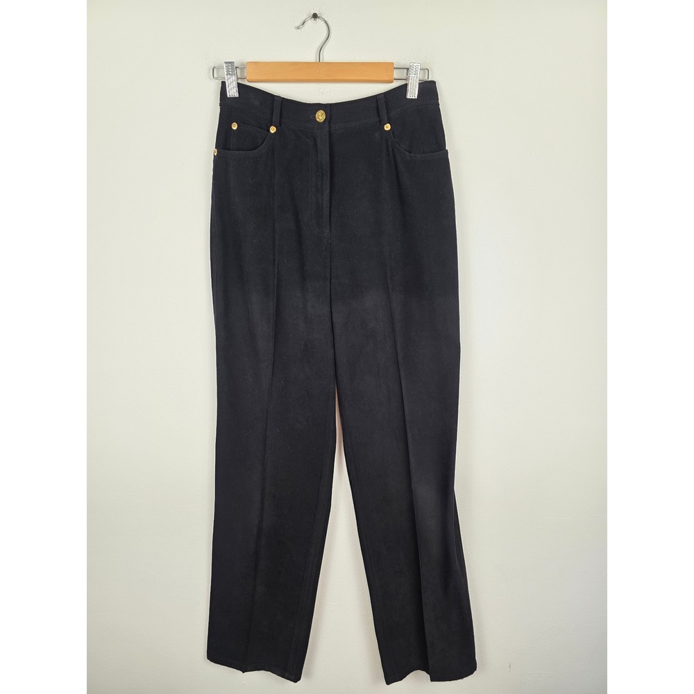 ST JOHN SPORT By Marie Gray Black Polyester Spandex Straight‎ Leg Pants Size 4